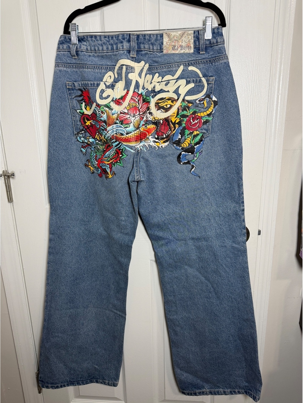 Ed Hardy Multi Tattoo Baggy Jeans